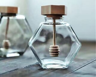 Alternative view of Hexagon Glass Jars for Honey (20pcs)