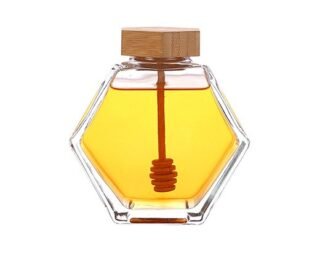 Hexagon Glass Jars for Honey (20pcs)
